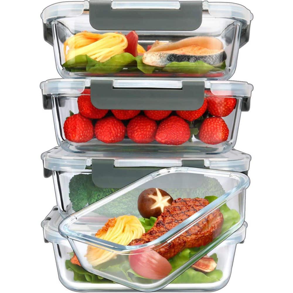 Glass Meal Prep Containers Set [5-Packs] 36 oz. with Snap Locking Lids Airtight Microwave Dishwasher Safe Food Storage price history on PriceWatchPro