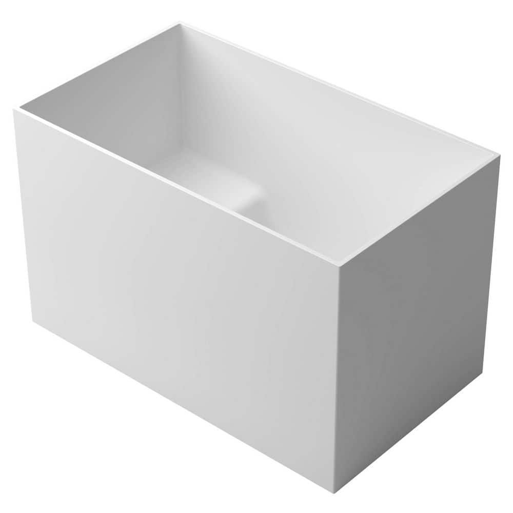 47 in. x 27.5 in. Solid Surface Stone Resin Freestanding Bath tub, Soaking Bathtub with Center Drain in Matte White price history on PriceWatchPro