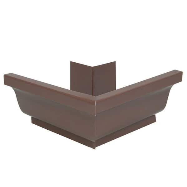 DISCOUNTINUED 5 in. Brown Galvanized Steel Outside Gutter Miter