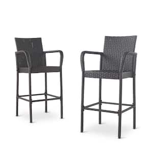Peggy Faux Rattan Outdoor Patio Bar Stool (2-Pack)