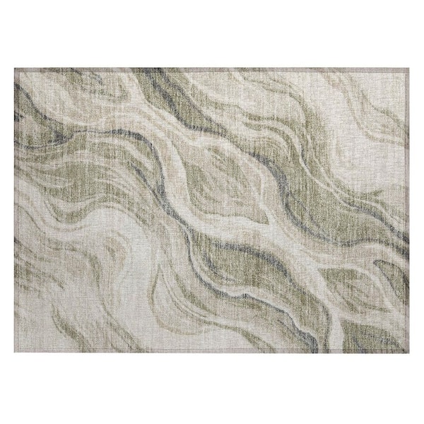 Chantille Machine Washable Indoor/Outdoor Abstract ACN3025 Cream 2 ft. x 3 ft. Accent Rug