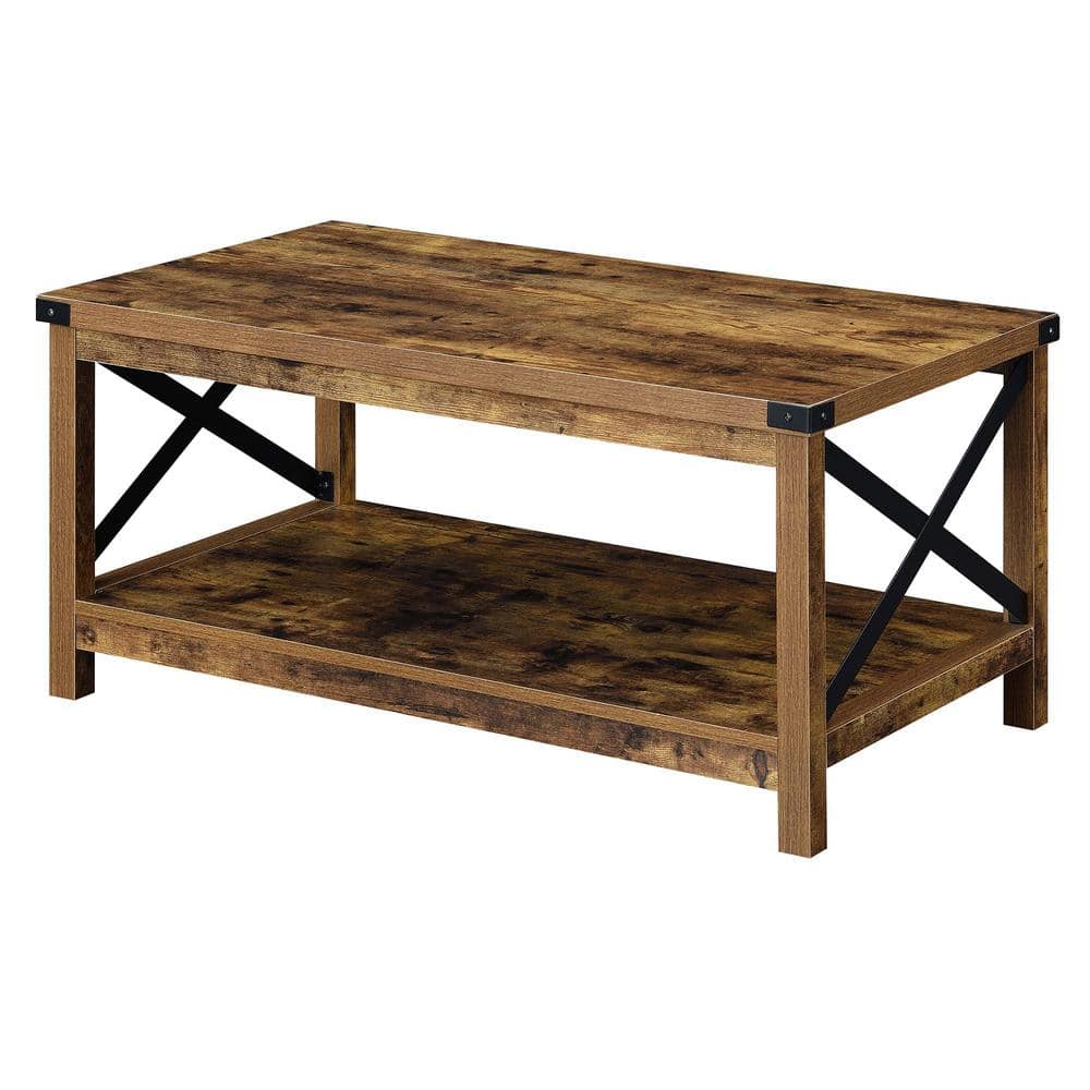 Convenience Concepts Durango 39.25 in.(W) Barnwood  Black 18 in.(H)  Rectangular Particle Board Coffee Table R4-0519 The Home Depot