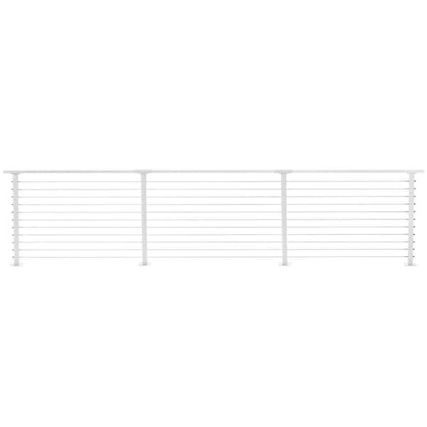 18 ft. Deck Cable Railing, 36 in. Base Mount, White
