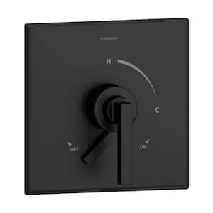 Duro 1-Handle Wall-Mounted Valve Trim Kit with Volume Control in Matte Black (Valve not Included)
