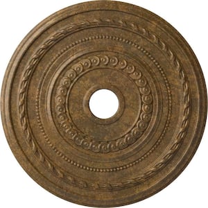 1-3/8 in. x 25-3/8 in. x 25-3/8 in. Polyurethane Cole Ceiling Medallion, Rubbed Bronze