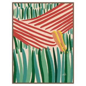 "Hang In There" by Fabian Lavater 1-Piece Floater Frame Giclee Abstract Canvas Art Print 42 in. x 32 in.
