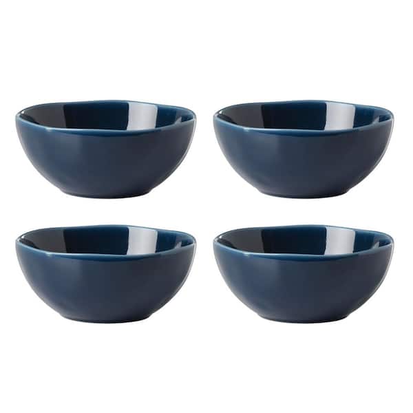 Lenox Bay Colors Blue 20 fl. oz. Blue Porcelain Bowl (Set of 4)