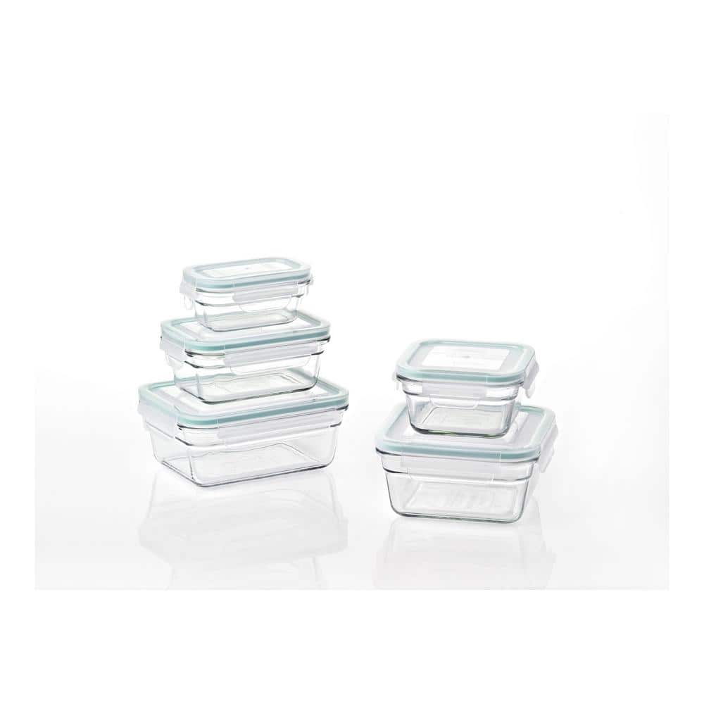 New Snaplock Lid: Tempered Glasslock Storage Containers 10pc set with Blue  Lids~Microwave & Oven Safe by GlassLock