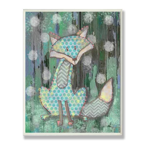 Stupell Industries 12.5 in. x 18.5 in. "Distressed Woodland Fox" by Reesa Qualia Printed Wood Wall Art