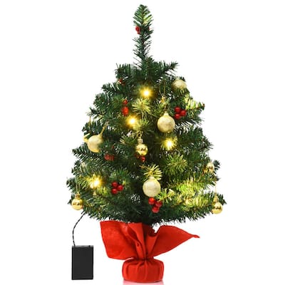 Costway 5 ft. Premium Hinged Dunhill Unlit Artificial Christmas Fir ...