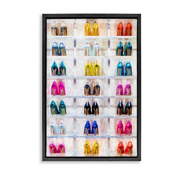 Stupell Industries Arranged High Heels by Graffi tee Studios Black Floater Frame Abstract Graphic Art Print 25 in. x 17 in.