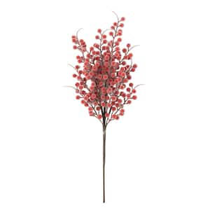 Artificial 23" Red Frosted Berry Stem