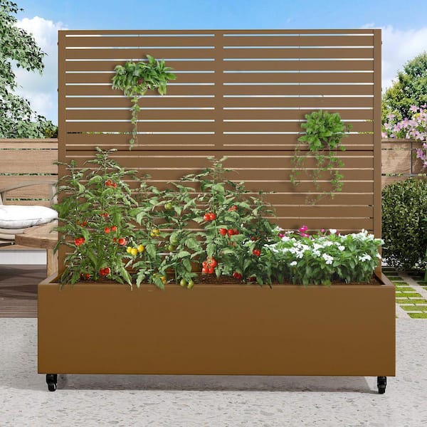 PexFix 47 in. H x 47 in. W Rectanglar Brown Outdoor Metal Privacy