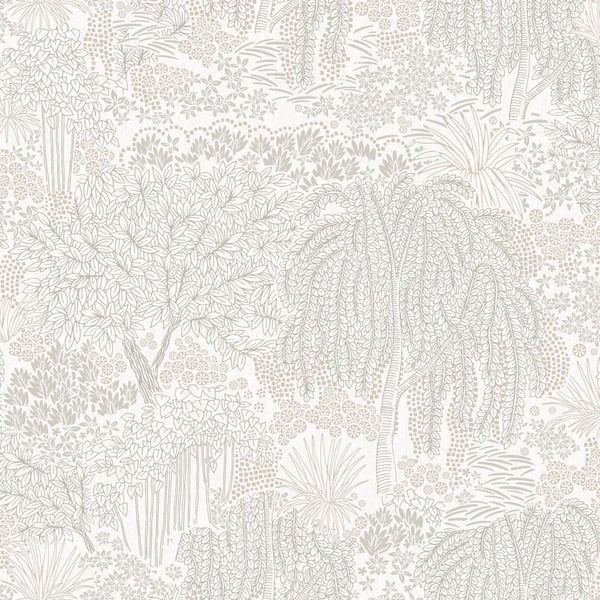 Willow Whisper White Wallpaper