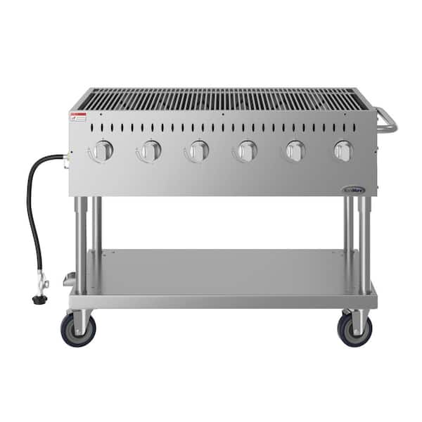 48 in. Commercial Portable Outdoor Liquid Propane Grill in Stainless Steel