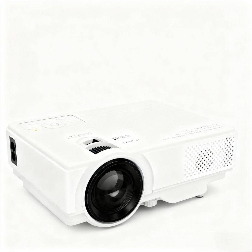 Plastic Outdoor Wall Projector Kit with WiFi Bluetooth Supports Smartphone Screen for Home Entertainment, White