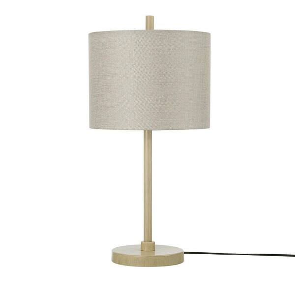 Globe Electric 22 in. Light Faux Wood Table Lamp with Jute Shade
