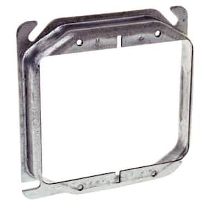 4 in. W Steel Metallic 2-Gang Two-Device Square Cover, 3/4 in. Raised, 1-Pack