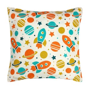 Universe Decorative Pillow 18 in. x 18 in. White