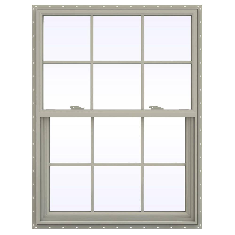 35.5 in. x 41.5 in. V-2500 Series Desert Sand Vinyl Single Hung Window with Colonial Grids/Grilles price history on PriceWatchPro