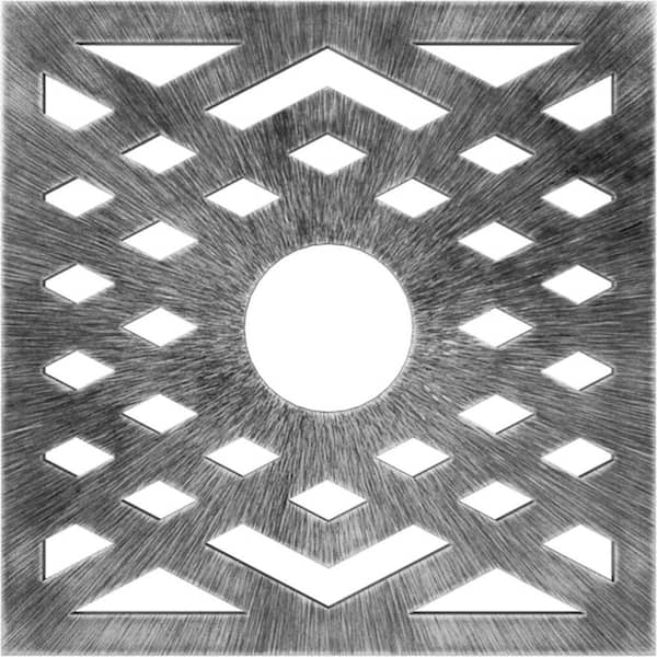 Ekena Millwork 16 in. O.D. x 4 1/8 in. I.D. x 1/2 in. P Chevron Architectural Grade PVC Pierced Ceiling Medallion