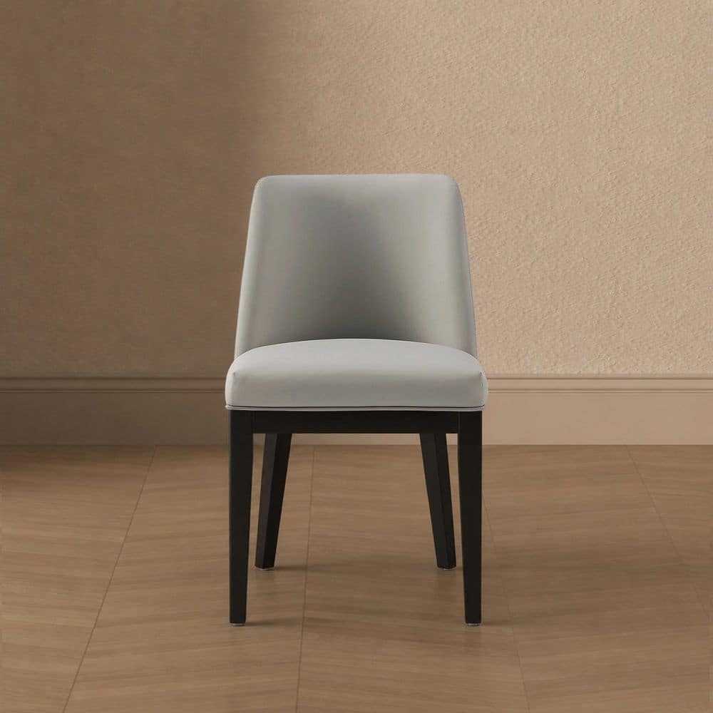 Gansevoort Modern Stone Grey Faux Leather Upholstered Dining Chair (Set of 2)