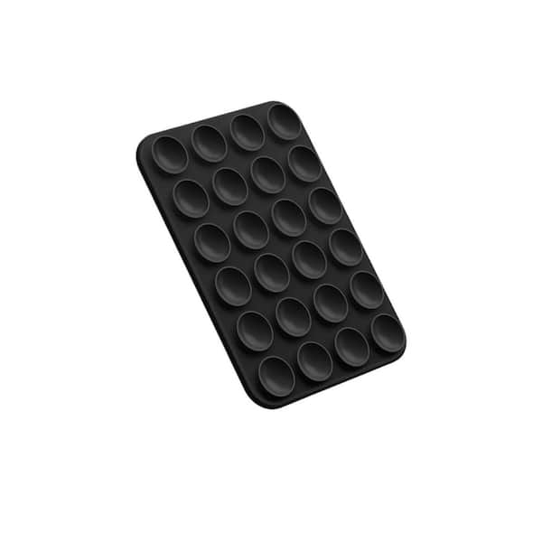 phyfalip Magnetic Suction Cup Phone Mount Silicone Grip Holder Compatible with Mirror Shower Stand in Black