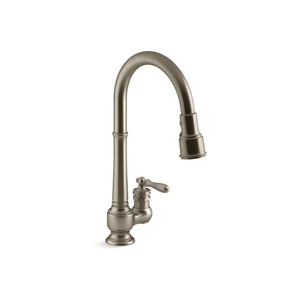 KOHLER Artifacts Single-Handle Pull Down Sprayer Kitchen Faucet in ...