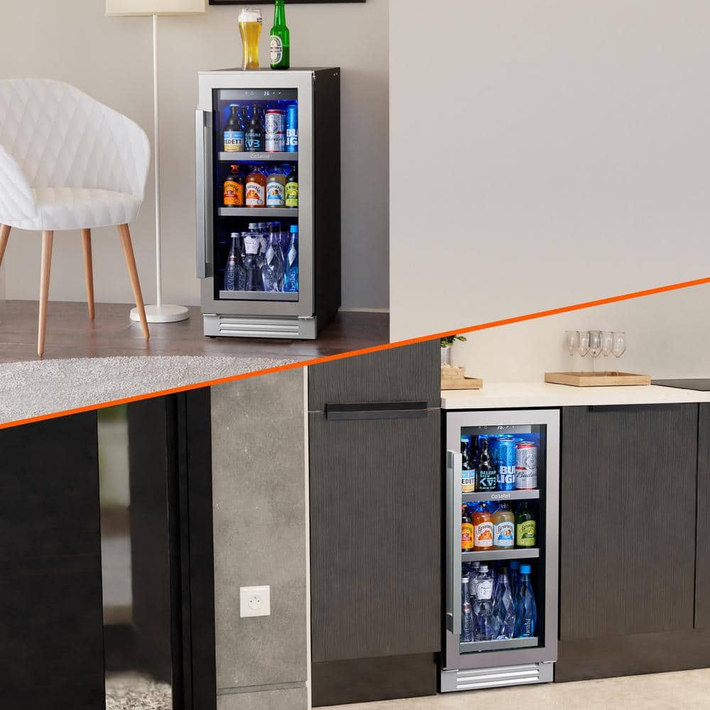 30 in. Dual Zone 200-Cans Beverage Cooler Built-In or Freestanding Fridge Side-by-Side Refrigerators Frost Free in Black