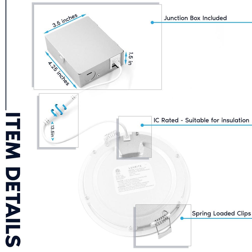 5.91'' White Aluminum LED Recessed Lighting Kit