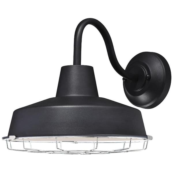 Westinghouse Academy 1-Light Textured Black Outdoor Integrated Wall Lantern Sconce