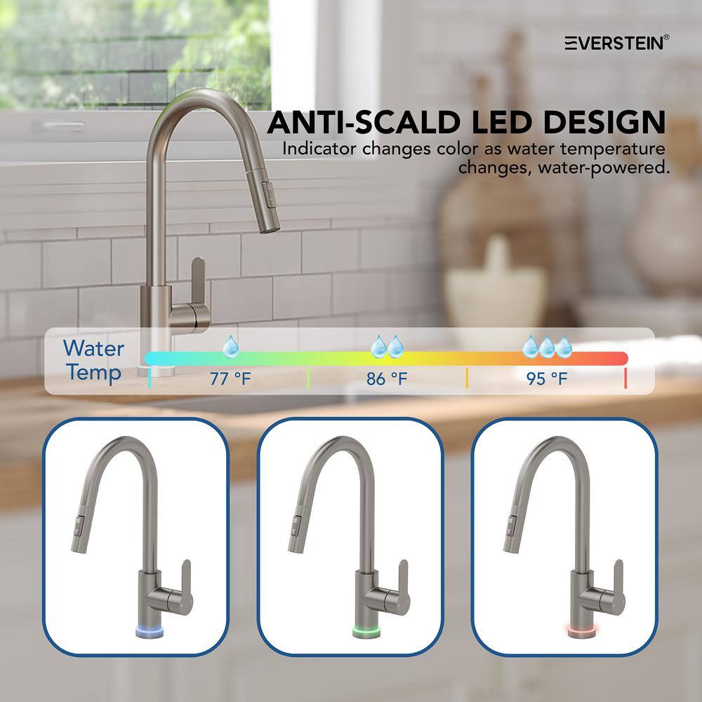 Brushed Nickel Single Handle Kitchen Faucet with Pull-Out Spray