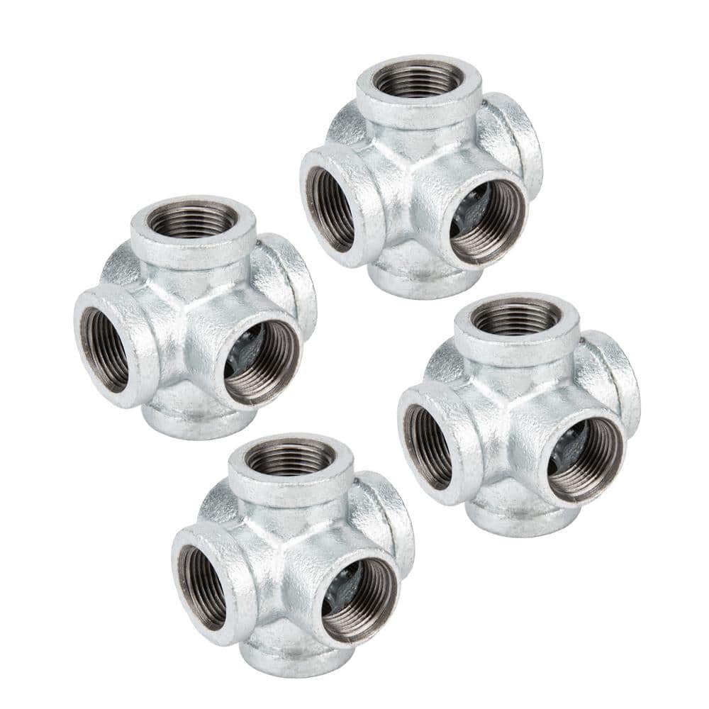 1/2 in. 6-Way Galvanized Iron Cross with Side Outlet Fitting (4-Pack) price history on PriceWatchPro