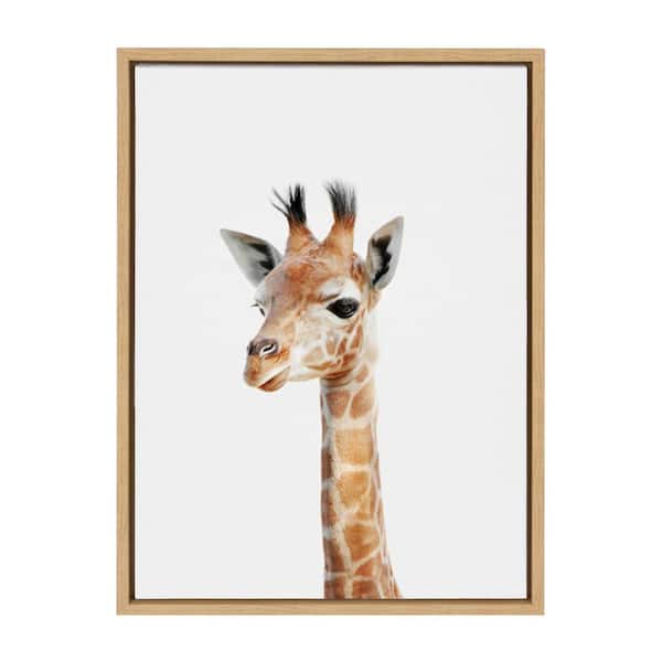 Kate and Laurel Sylvie "Animal Studio Giraffe" by Amy Peterson Framed Canvas Wall Art