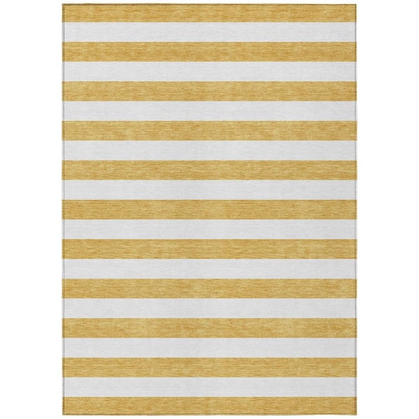 Addison Rugs Chantille ACN528 Gold 10 ft. x 14 ft. Machine Washable Indoor/Outdoor Geometric Area Rug