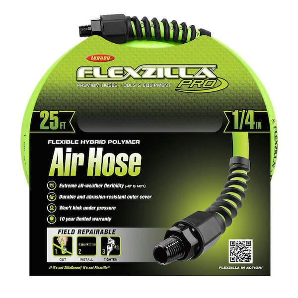 1/4 in. x 25 ft. Pro Air Hose, 1/4 in. MNPT Fittings