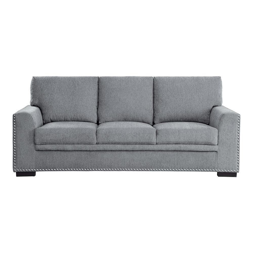 Driggs 84 in. W Straight Arm Chenille Rectangle Sofa in. Gray