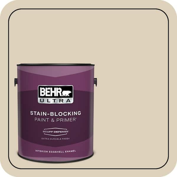 BEHR ULTRA 1 gal. #BWC-26 Stucco Tan Extra Durable Eggshell Enamel Interior Paint & Primer