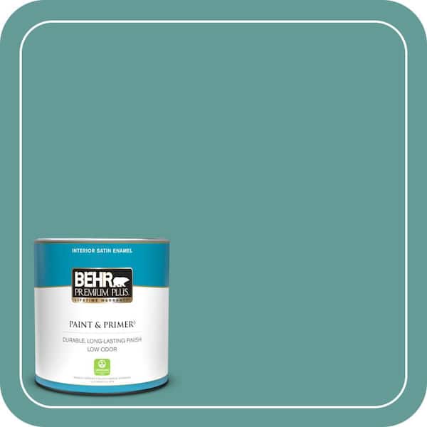 BEHR PREMIUM PLUS 1 qt. #MQ6-06 Semi Precious Satin Enamel Low Odor Interior Paint & Primer