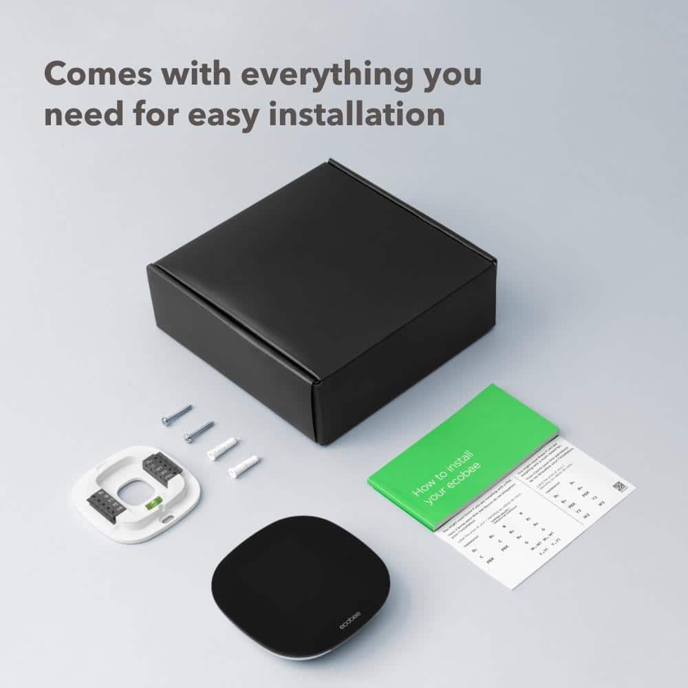 Ecobee Black Programmable Smart Thermostat with Touchscreen