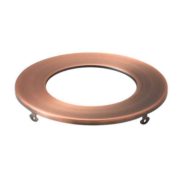 KICHLER Direct-to-Ceiling 4 in. Antique Copper Round Slim Recessed Light Trim (1-Pack)