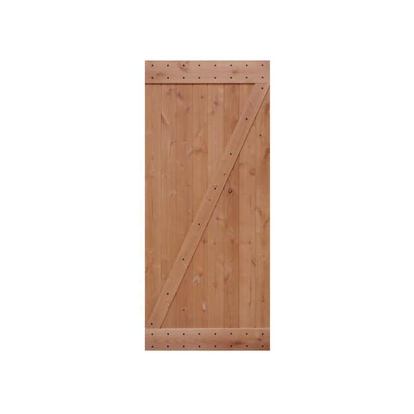 36 in. x 84 in. Ready-to-Assemble Z-Brace Hardwood Knotty Alder Interior Barn Door Slab