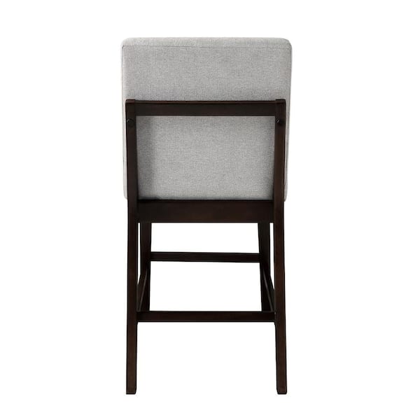 Acme Furniture Edwyn Gray Linen and Espresso Finish Wood