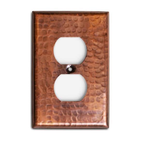 Pure Copper Hand Hammered Duplex Wall Plate