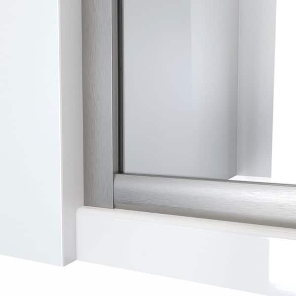 Infinity-Z 44 in. - 48 in. W x 72 in. H Semi Frameless Sliding Shower Door in Brushed Nickel with Clear Glass