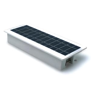 600 Lumens 50-Watt Equivalence White Solar Powered Dusk To Dawn Sensor Outdoor LED Flood Light