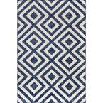 Zadie Geometric Blue 9 ft. x 12 ft. Area Rug