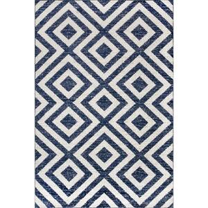 Zadie Geometric Blue 9 ft. x 12 ft. Area Rug