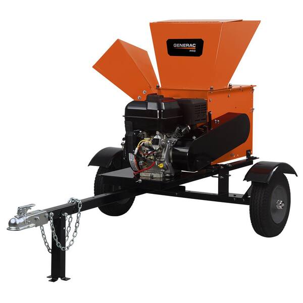Generac PRO 5 in. 420 cc Gas Powered Electric Start Chipper Shredder with Road Tow Kit