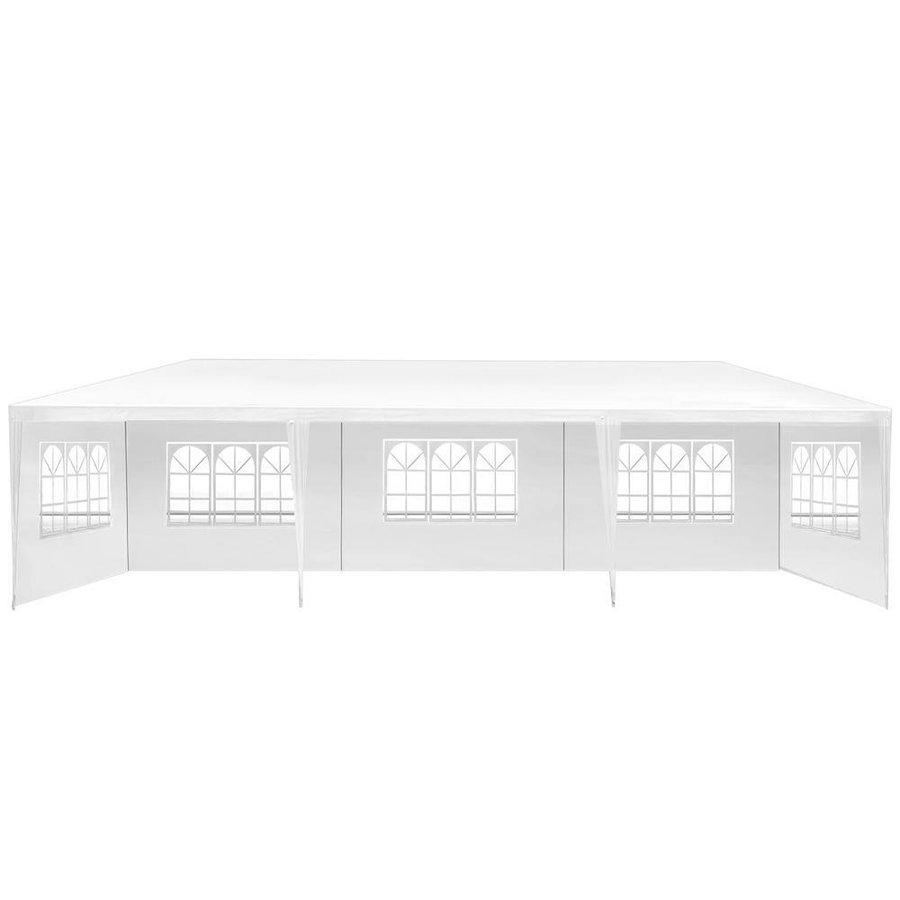 10 ft. x 30 ft. White Wedding Party Canopy Tent Outdoor Gazebo with 8 Removable Sidewalls for Outdoor, Garden price history on PriceWatchPro